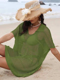 Hollow Out Collared Neck Cover-Up - Trendsi - Flyclothing LLC