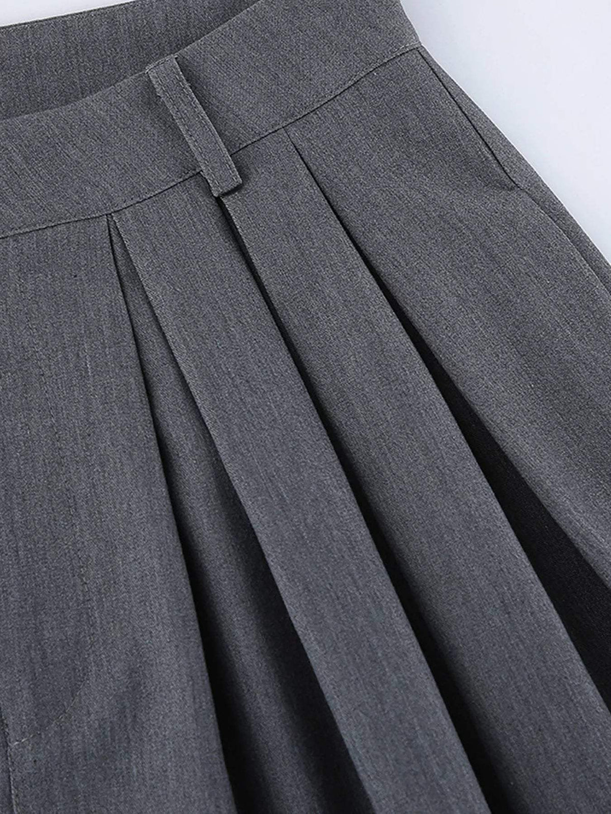 High-Waisted Wide-Leg Pleated Pants - Trendsi - Flyclothing LLC