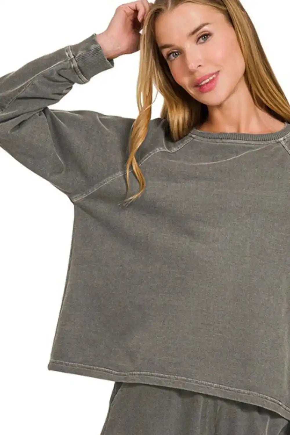 Zenana French Terry Pigment Dye & Enzyme Wash 2 Pcs Set - Trendsi - Flyclothing LLC