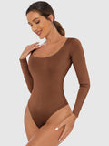 Full Size Scoop Neck Long Sleeve Bodysuit - Trendsi - Flyclothing LLC
