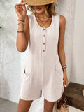 Pocketed Round Neck Sleeveless Romper - Trendsi - Flyclothing LLC