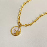 18K Gold-Plated Titanium Steel Pendant Necklace - Trendsi - Flyclothing LLC