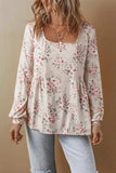 Printed Square Neck Long Sleeve Blouse - Trendsi - Flyclothing LLC