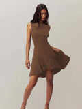 High-Low Round Neck Sleeveless Dress - Trendsi - Flyclothing LLC