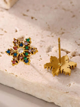 Stainless Steel Snowflake Stud Earrings - Trendsi - Flyclothing LLC
