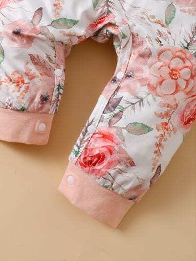 Ruffled Floral Round Neck Jumpsuit with Headband - Trendsi - Flyclothing LLC
