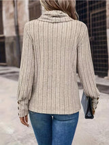 Turtleneck Long Sleeve T-Shirt - Trendsi - Flyclothing LLC