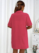 Button Up Half Sleeve Top and Shorts Set - Trendsi - Flyclothing LLC