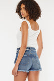 Kancan Distressed Button Fly Denim Shorts - Trendsi