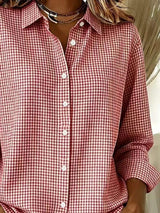 Full Size Plaid Button Up Long Sleeve Shirt Plus Size - Trendsi - Flyclothing LLC