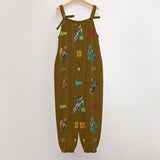 Baha Ranch The Last Roundup Western Rodeo Overalls Jumpsuit Brown