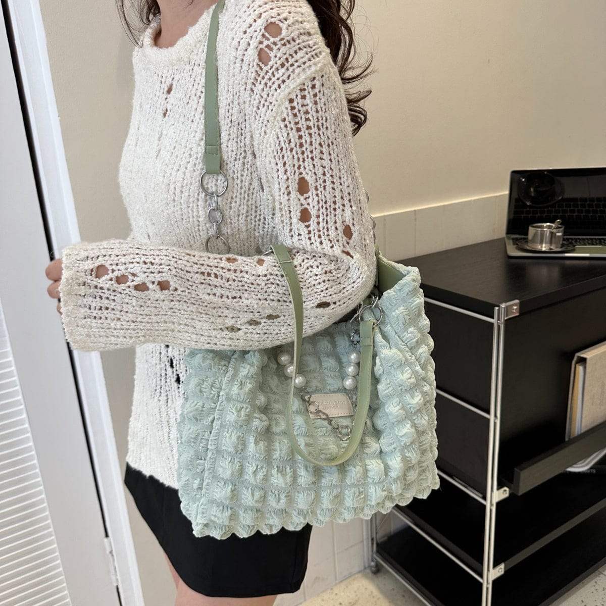 Bubble Textured Tote Bag - Trendsi - Flyclothing LLC