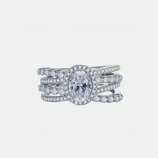 3 Carat Moissanite 925 Sterling Silver Layered Ring - Trendsi - Flyclothing LLC