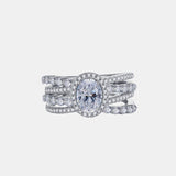3 Carat Moissanite 925 Sterling Silver Layered Ring - Trendsi