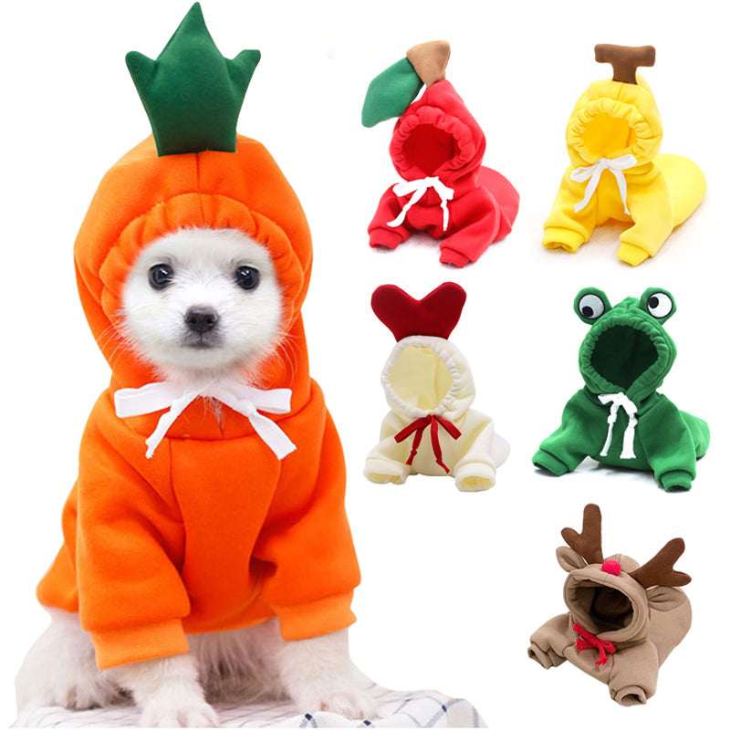 Cute Fruit Dog Clothes For Small Dogs Hoodies Winter Warm Fleece Pet Clothing Puppy Cat Costume Coat For French Chihuahua Outfit - My Store - Flyclothing LLC