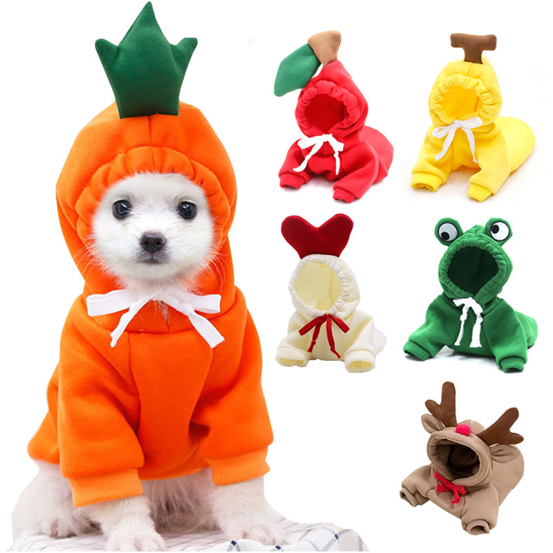 Cute Fruit Dog Clothes For Small Dogs Hoodies Winter Warm Fleece Pet Clothing Puppy Cat Costume Coat For French Chihuahua Outfit - My Store - Flyclothing LLC