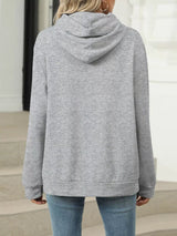 Kangaroo Pocket Long Sleeve Hoodie - Trendsi - Flyclothing LLC