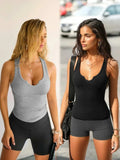 2 Piece Ribbed Wide Strap Tank - Trendsi - Flyclothing LLC