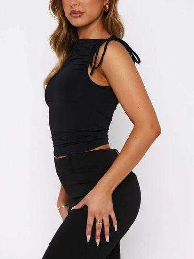 Lovelet Ruched Asymmetrical Neck Cami - Trendsi - Flyclothing LLC