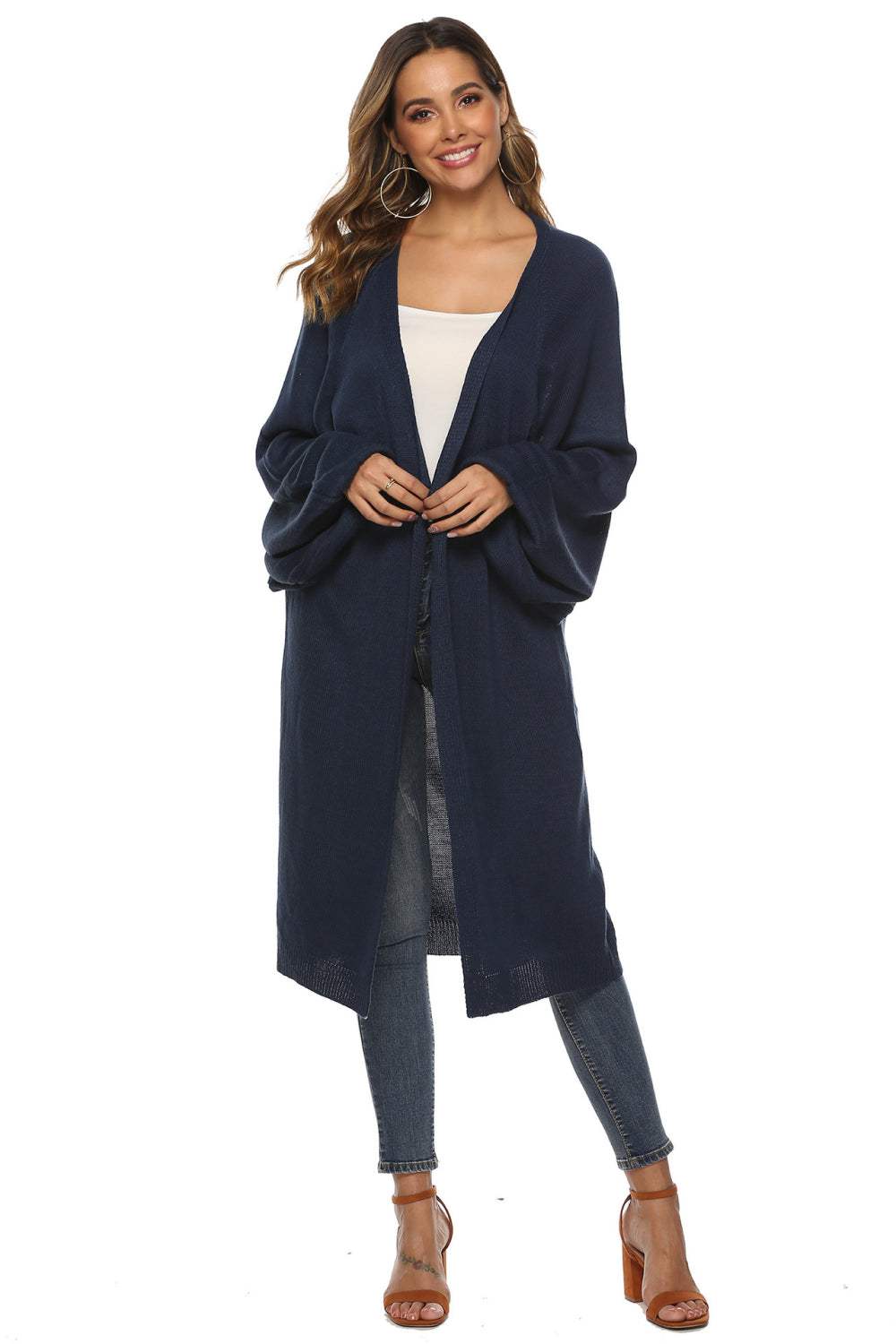 Long Sleeve Open Front Cardigan - Trendsi - Flyclothing LLC