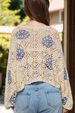 Openwork Round Neck Long Sleeve Knit Top - Trendsi - Flyclothing LLC