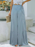 Smocked High Waist Pants - Trendsi - Flyclothing LLC