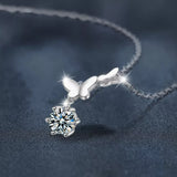 1 Carat Moissanite 925 Sterling Silver Pendant Necklace - Trendsi - Flyclothing LLC