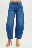 RISEN Mid Rise Crop Barrel Jeans - Trendsi - Flyclothing LLC