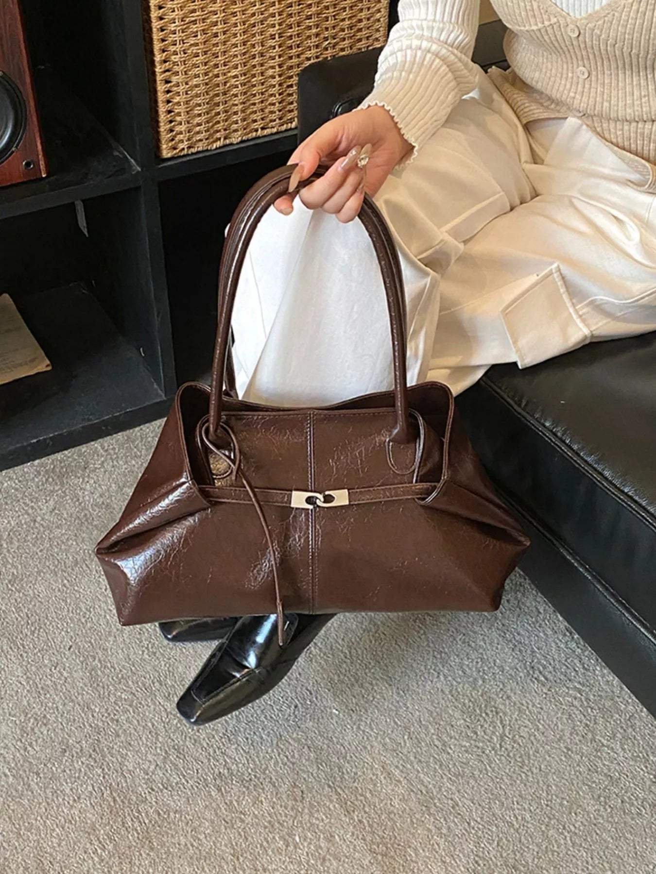 PU Leather Shoulder Bag - Trendsi - Flyclothing LLC