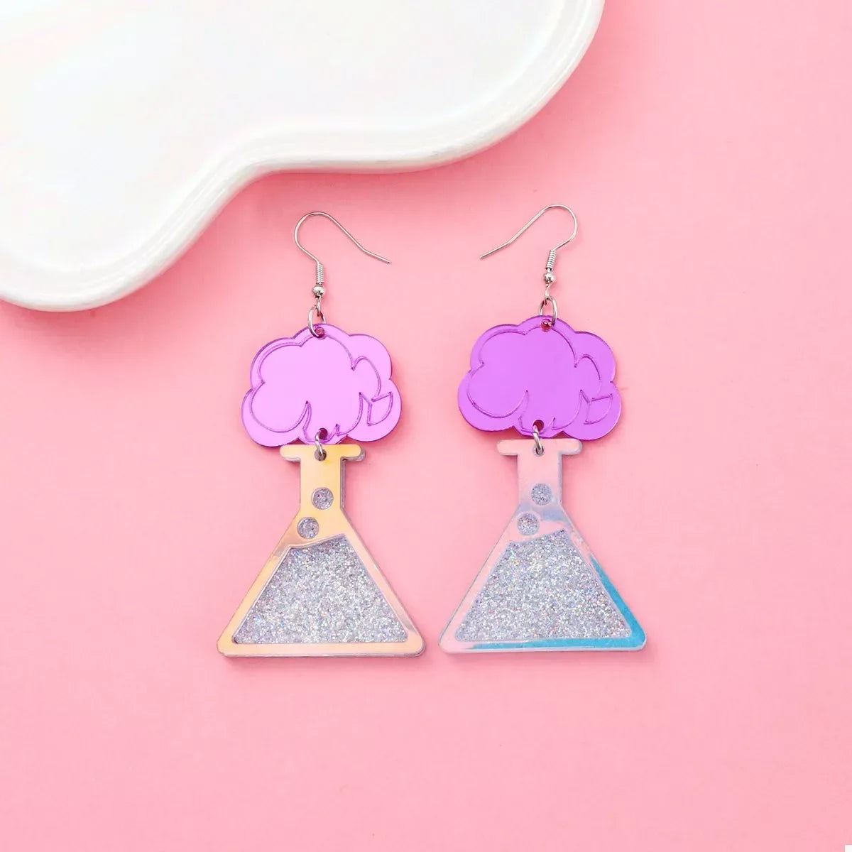 Funky Science Beaker Dangle Earrings - Trendsi - Flyclothing LLC