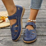Cutout Velcro Straps Sandals - Trendsi - Flyclothing LLC