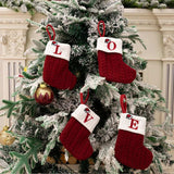 Cable-Knit Contrast Christmas Stockings - Trendsi - Flyclothing LLC