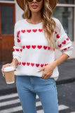 Angel Wings Heart Round Neck Long Sleeve Sweater - Trendsi
