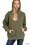Zenana Fleece Kangaroo Pocket Hoodie - Trendsi - Flyclothing LLC
