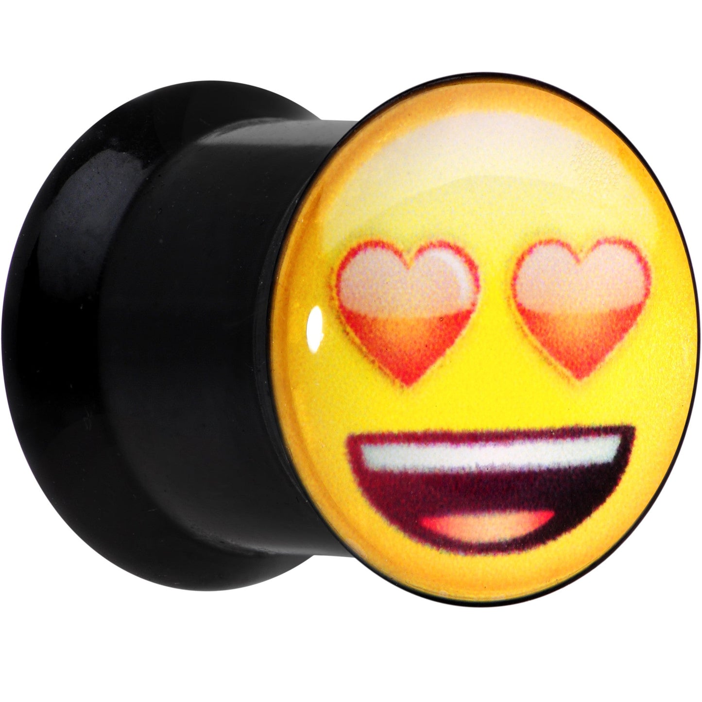 00G Licensed Heart Eyes emoji Acrylic Double Flare Plug Set - BodyCandy - Flyclothing LLC