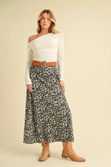 Aemi+Co Leopard Midi Skirt - Trendsi - Flyclothing LLC