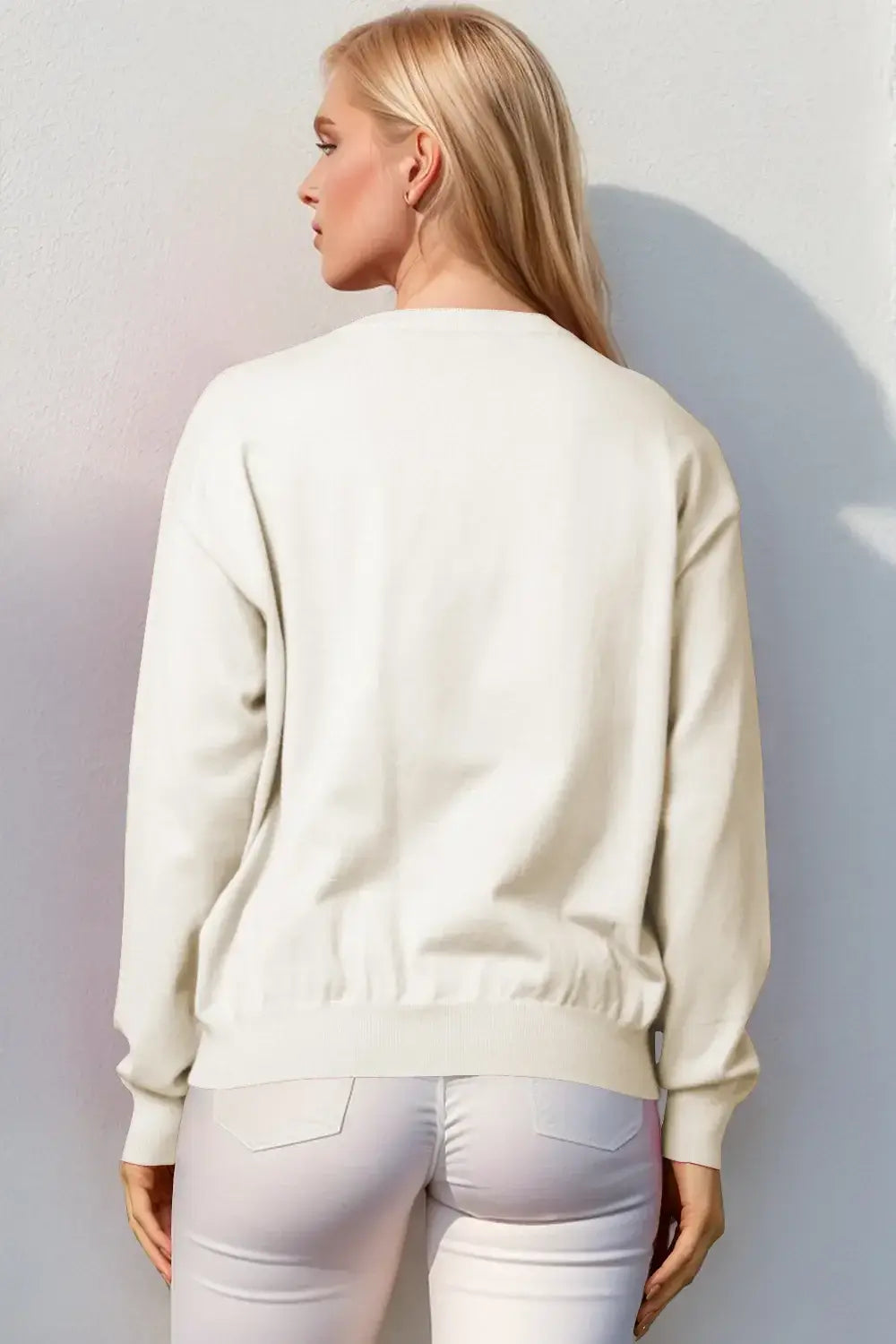 Double Take Full Size Nutcracker Sequin Long Sleeve Sweater - Trendsi - Flyclothing LLC