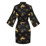 Baha Ranch Rodeo Cowboy Satin Kimono Sleeve Robe