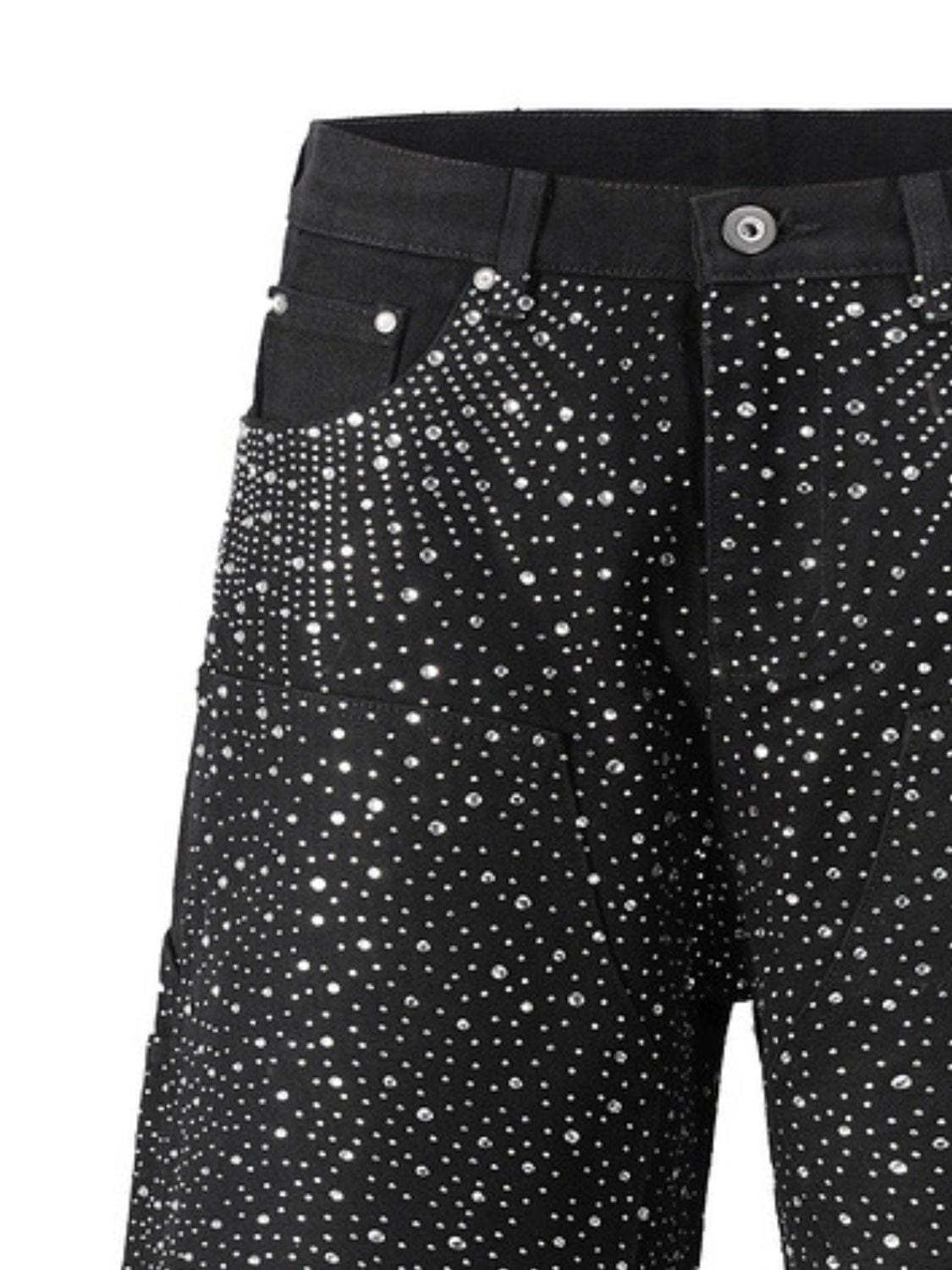 Men's Rhinestone Shorts with Pockets - Trendsi - Flyclothing LLC