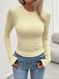 Round Neck Long Sleeve T-Shirt - Trendsi - Flyclothing LLC