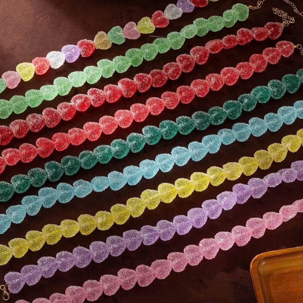 Colorful Resin Heart Necklace - Trendsi - Flyclothing LLC