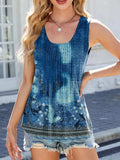 Printed Scoop Neck Wide Strap Tank - Trendsi - Flyclothing LLC