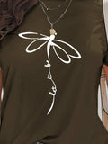 Dragonfly Graphic Round Neck Short Sleeve T-Shirt - Trendsi - Flyclothing LLC