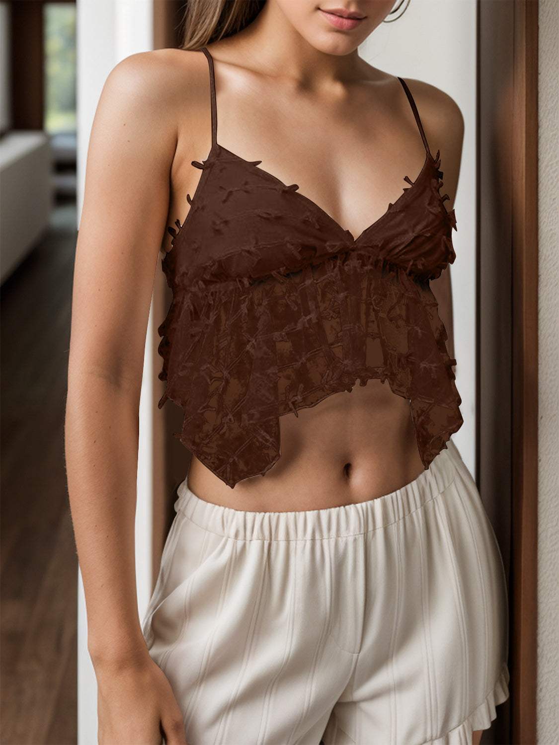 Tied V-Neck Cami - Trendsi - Flyclothing LLC