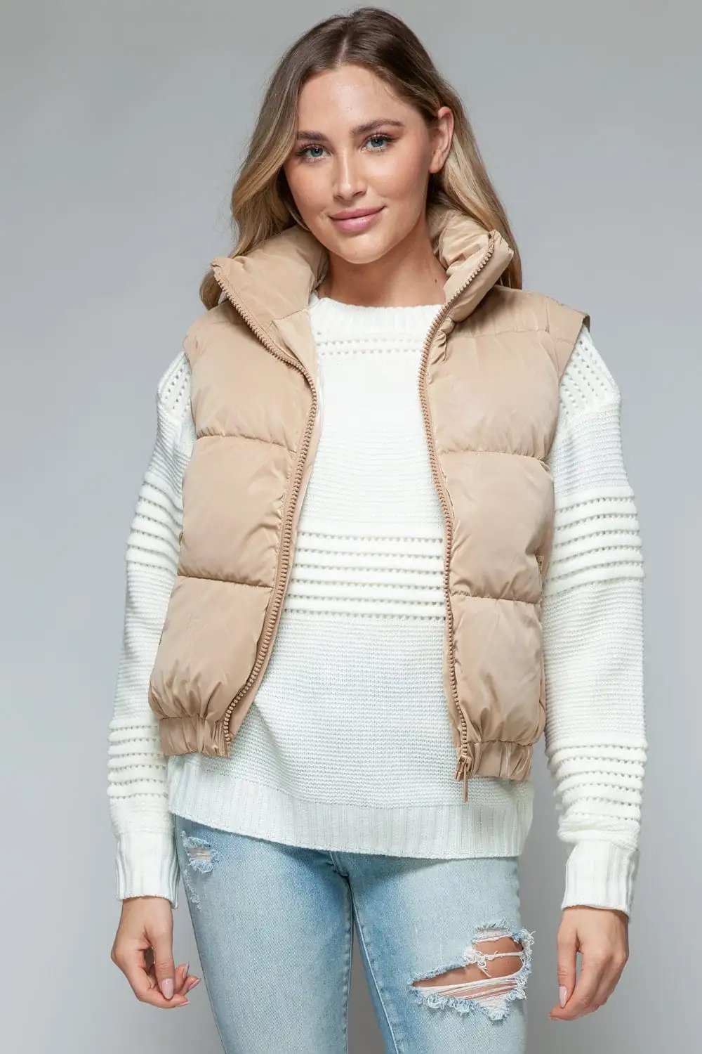 Snobbish Fine Fur Lining Quilted Vest - Trendsi - Flyclothing LLC
