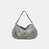Adjustable Strap Denim Tote Bag - Trendsi