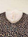 Leopard Print Long Sleeve Hoodie with Pocket - Trendsi - Flyclothing LLC