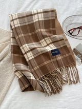 Classic Fringe Plaid Scarf - Trendsi - Flyclothing LLC