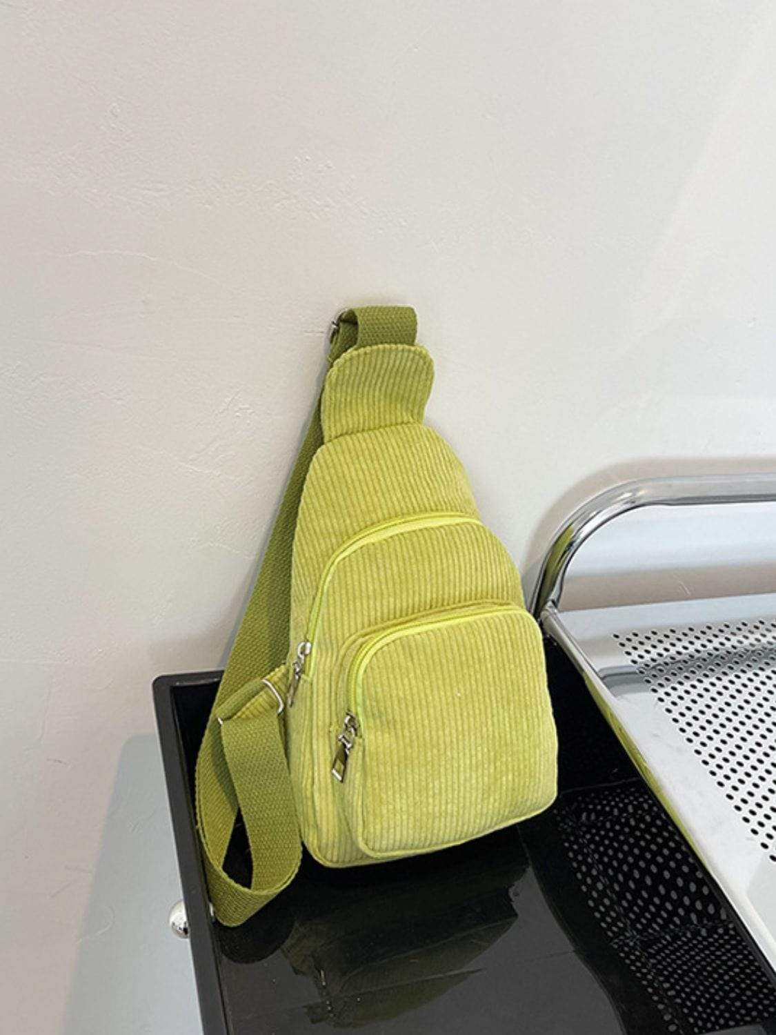 Corduroy Solid Color Crossbody Bag - Trendsi - Flyclothing LLC
