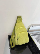 Corduroy Solid Color Crossbody Bag - Trendsi - Flyclothing LLC